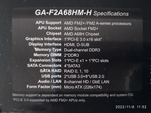 Tarjeta Madre Gigabyte Amd