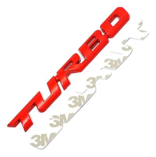 Emblema Turbo Rojo Metal Tuning Accesorios Lujo Auto Camione