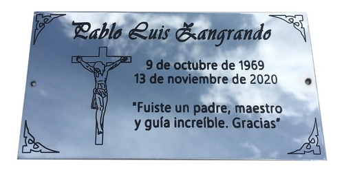Imagen 5 de 8 de Combo Placa + Florero + Cruz. Para Cementerio, Lapidas.