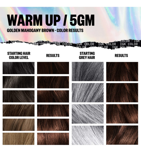 Kit De Coloración De Pelo Igk Permanent Warm Up Golden Caoba