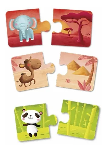 Puzzle Casita De Animales Ingles Montessori / Matekid´s
