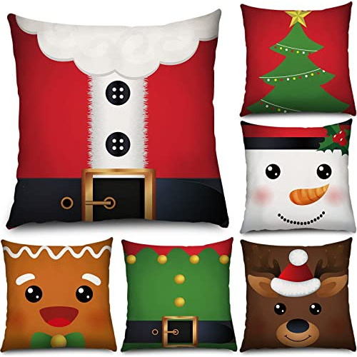 Juego De 6 Fundas Almohadas De Navidad, Fundas Cojines ...