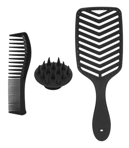 Escova De Cabelo Hollow Out, Conjunto De 3 Pentes, Pente Fác