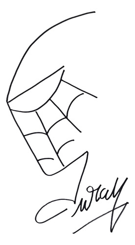 Sketch A Mano Del Hombre Araña Y Autografo Jose Luis Duran (Usado)