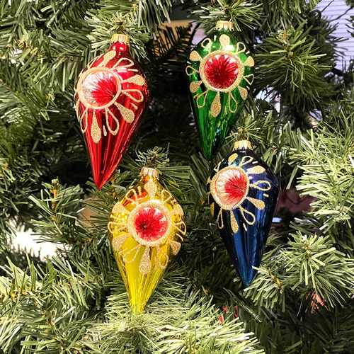 Adornos De Cristal Para Árbol De Navidad 4 Esferas Decoradas