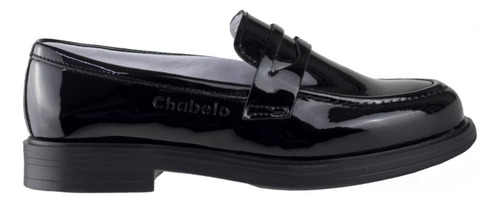 Zapato Loafer De Charol Escolar Chabelo Niñas C563-b Negro~