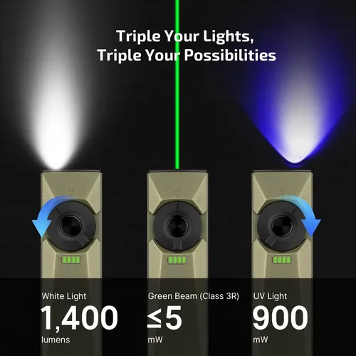 Lanterna Olight Arkfeld Ultra 1400 Lúmens Led Uv Laser Verde