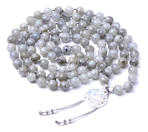 Japa Mala Labradorita 108 Cuentas 8 Mm Meditación