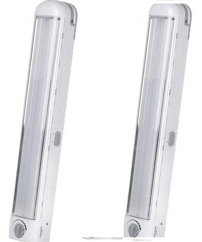 Pack 2 Lámparas De Emergencia Recargable 120 Leds 940 Lumen Color Blanco