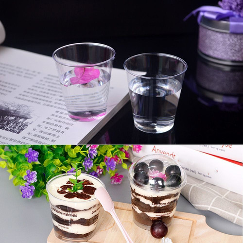 Vasos De Postre Desechables, Reutilizables, De Plástico