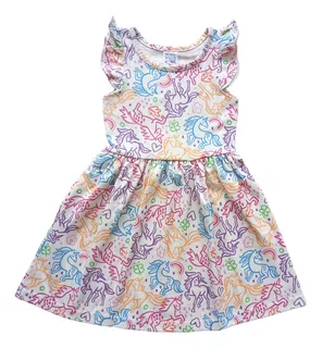 Vestido Moda Casual Para Niña De Unicornios D'lurig Kids