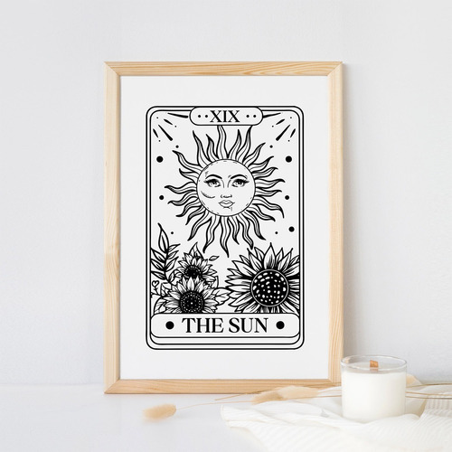 Cuadro Carta De Tarot El Sol The Sun 30x40cm