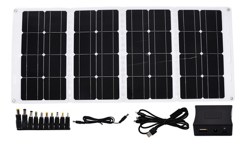 Kit De Panel Solar De 100 W, Sistema De Batería Plegable Por