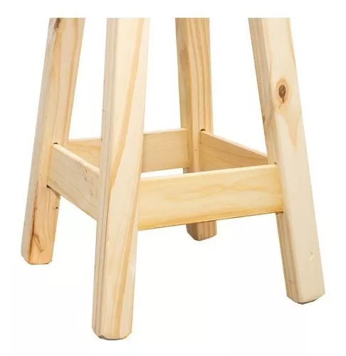 X3 Bancos Taburete Silla De Madera Pino Natural Bajo Niños