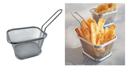 Imagen 4 de 4 de 12 Canastas Cesta Mini Acero Inox Chip Papas Fritas