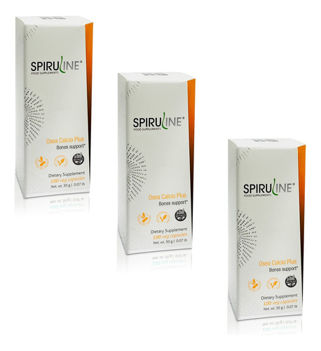 Pack 3 Spiruline Osea Calcio+ Hgl Sistema Òseo 100 Caps