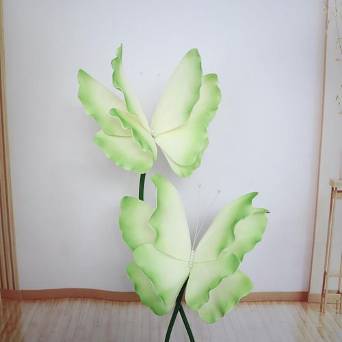 2 Decoraciones De Mariposas Artificiales Creativas Verde