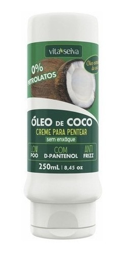 Imagem 1 de 6 de Creme De Pentear Hidratação Óleo De Coco 300ml Vita Seiva