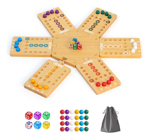 Juego De Mesa De Mármol, Juego De Mesa De Madera Para 2-6 Ju