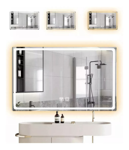 Espejo Led Baño 50x70cm Touch 3 Modo Con Función Antivaho