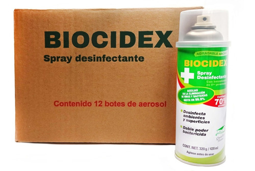 Caja Con 12pz De Desinfectante Biocidex De 320gr