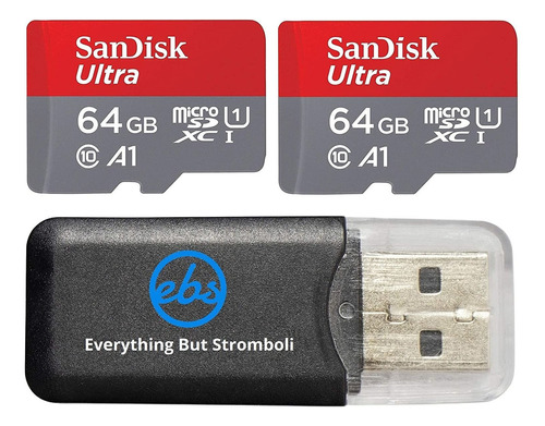 Tarjeta De Memoria Micro Sdxc Sandisk Ultra 64gbx2 + Lector