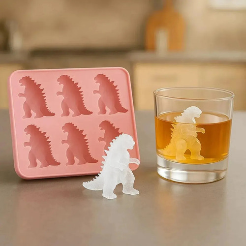 Charola De Hielos De Silicón Godzilla Para Bebidas Temáticas