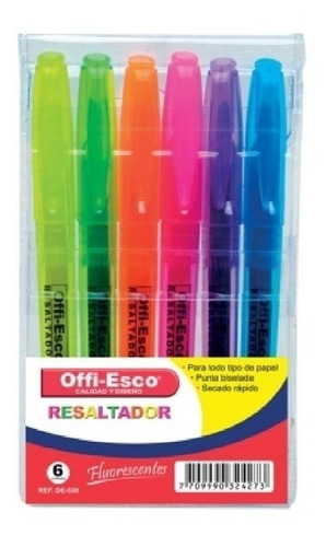 Resaltador Estuche Neon X 6 Unidades Offi-esco