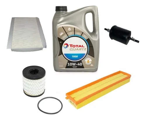 Kit Filtros + Aceite Quartz 7000 Peugeot 207 1.4 8v Nafta 