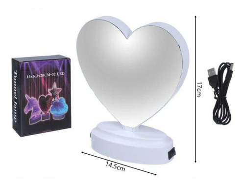 Lampara Mesa Led Tunel Infinito Luz Neon Forma Corazón Usb