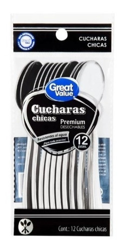 Cucharas Desech. Great Value Premium Chicas 5paq C\12pz C\u