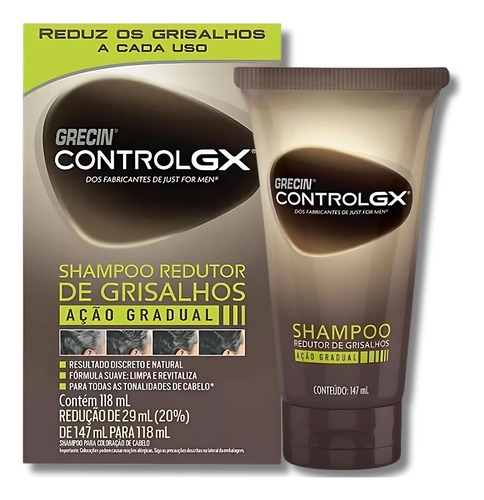 Shampoo Redutor Grisalhos Grecin Control Gx 118ml Homem