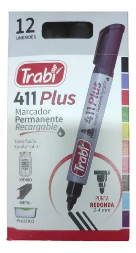 Marcador Punta Redonda 411 - X12 Unidades (1 Caja) - Trabi