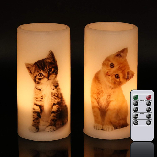Velas Parpadeantes Sin Llama Y En Llamas Con Velas De Pilare