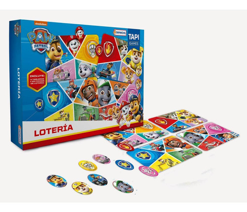 Juego Loteria Paw Patrol para los mas chicos Juego de Mesa Tapimovil