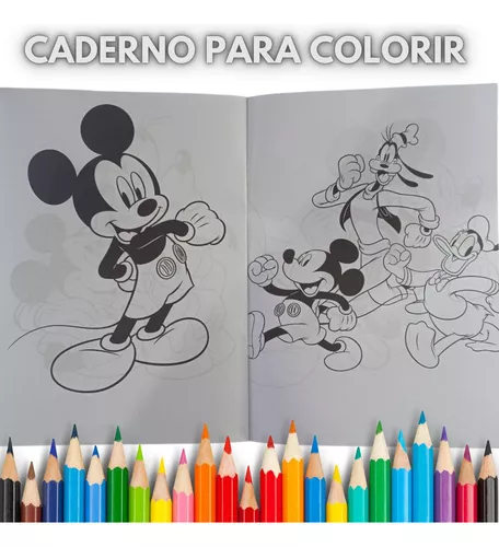 Livro 16 Desenhos para Colorir 2 Pagina com adesivos Modelo