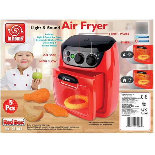Freidora De Aire Con Luz Y Sonido Red Box Juguete Juego Rojo