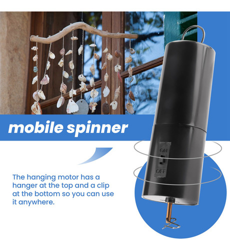 X Motor Giratório Preto Suspenso Para Spinner E Wind Chime