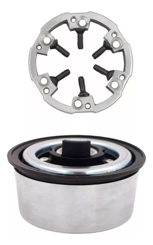 Cubo Curto Adaptador Volante Alumínio + Flange Adaptadora