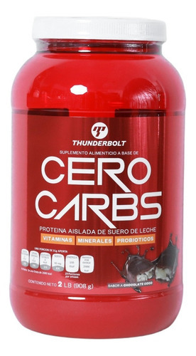 Proteína Thunderbolt Zero Carbs 2lb, 25g Por Porción Sabor Chocolate/Coco