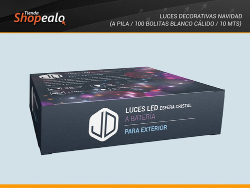 Luces Decorativas A Pila 10 Mts Blanco Blanco Cálido Cuota-*