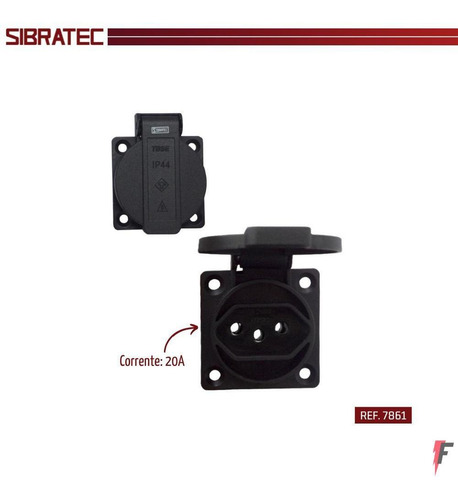 Imagem 2 de 4 de Tomada Sibratec Embutir 2p+t 20a 7861