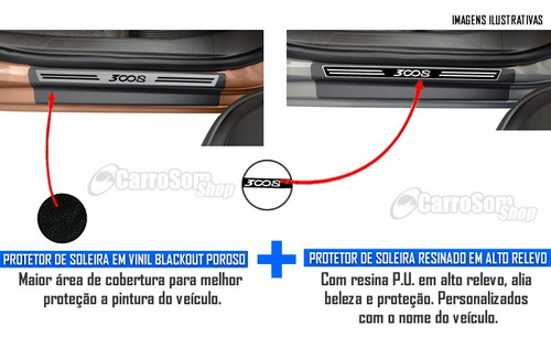 Soleira Premium Elegance Peugeot 3008 4p 8 Peças Aço Preto