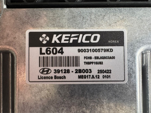 Módulo Injeção Hb20 1.6 - L604 - 39128-2b003 - Já Programado