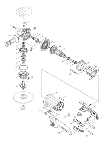 Armadura P/ Lijadora Angular Makita Sa7000 (513731-7)