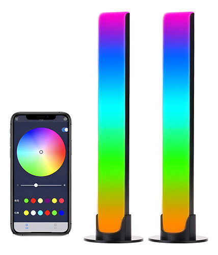 2pzs Tubo Luz Led Rgb Multicolor Magnético App Control