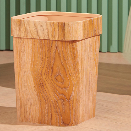 Cubo De Basura De Grano De Madera Rectangular, Cubos De