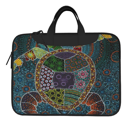 Bolso Para Portatil Pintura Punto Tortuga Aborigen 13 14