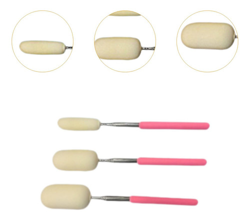 Set De 3 Varillas De Esponja Extensibles Para Modelar Rosa