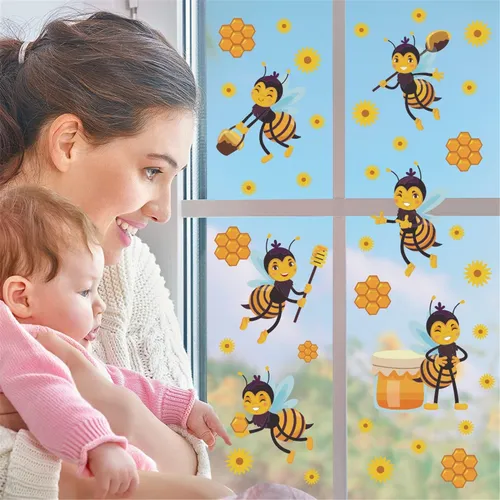 Adhesivo De Pared Autoadhesivo De Pvc K Sunflower Bee Pas 60